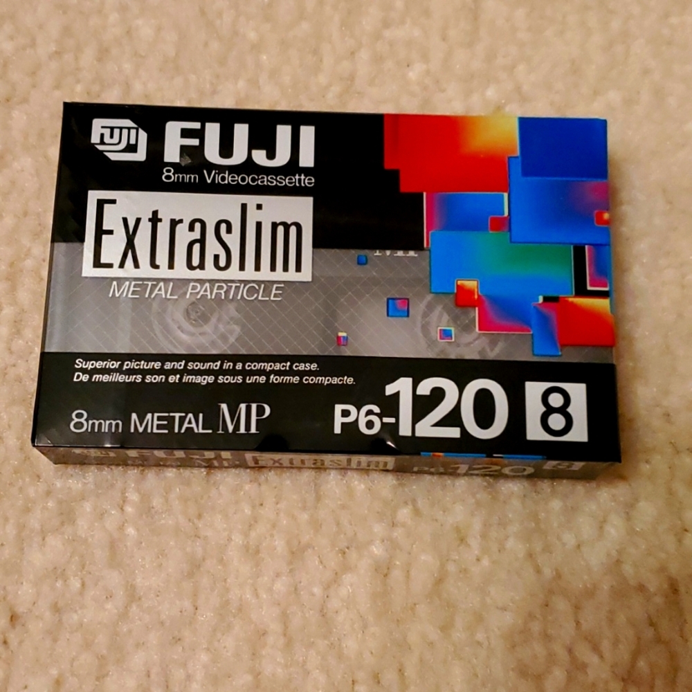 FUJI Film Tape P6-120 8mm Extraslim METAL MP Videocassette Factory Sealed NWT